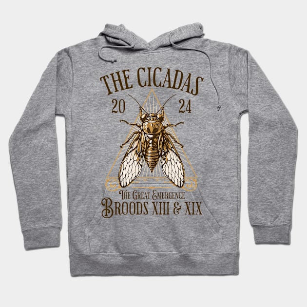 Cicadas 2024 - Brood XIX Brood XIII - Funny Cicada Lover Hoodie by OrangeMonkeyArt